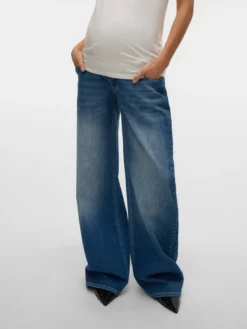 Weiter Beinschnitt Mittlere Taille Jeans